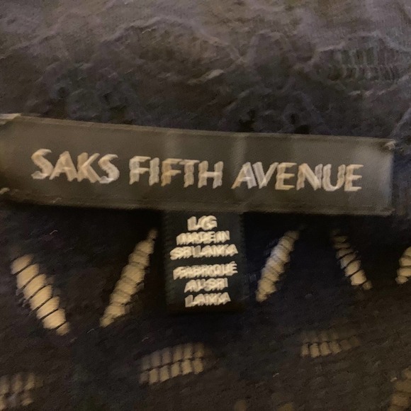 Saks Fifth Avenue Blue Textured Shirt Dress with Slip - Size L - Picture 7 of 7